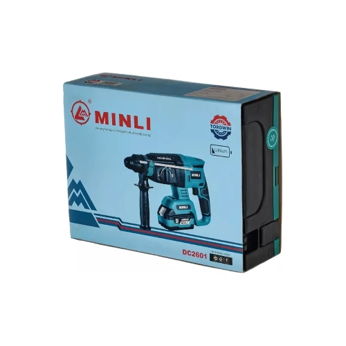 Бесщеточный аккумуляторный перфоратор MINLI 26мм. 2.0N.m Li-ion 18Vx2 / 4.0A DC2601 фото 9