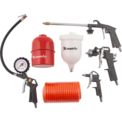 Набор пневмоинструмента MATRIX 5 предметов 57304 Набор пневмоинструмента MATRIX 5 предметов 57304