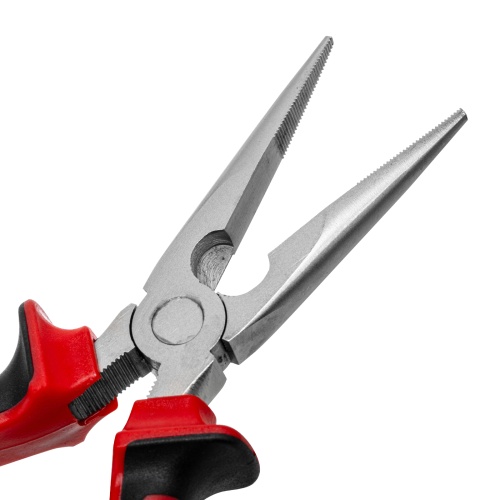 Длинногубцы прямые Nickel, 180 мм, никелированные, двухкомпонентные рукоятки Matrix фото 5