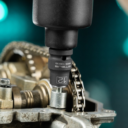 Головка ударная шестигранная, 12 мм, 1/2, CrMo Stels фото 8