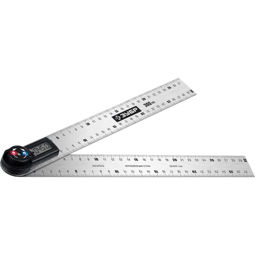 Профессиональный электронный транспортир-угломер ЗУБР 300 мм 34296 Профессиональный электронный транспортир-угломер ЗУБР 300 мм 34296