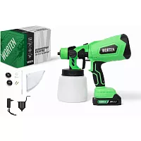 Аккумуляторный краскопульт, WORTEN 1х2 Ач, 120W 0,8л КА-90000336