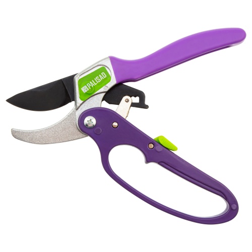 Секатор прямого реза, 200 мм, храповой механизм, металлические обрезиненные рукоятки, Palisad фото 3