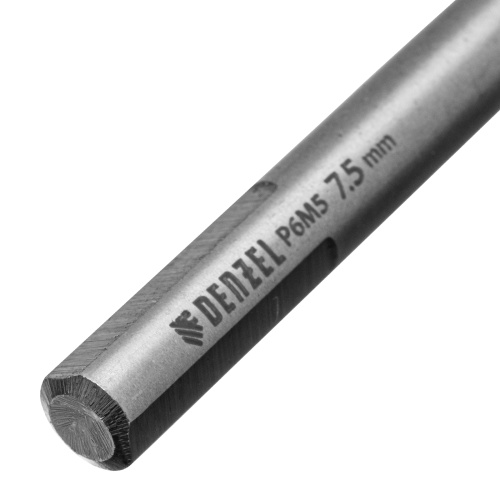 Сверло спиральное по металлу 7,5 x 109мм, Р6М5, Golden Tip, многогранная заточка Denzel фото 4 Сверло спиральное по металлу 7,5 x 109мм, Р6М5, Golden Tip, многогранная заточка Denzel фото 4