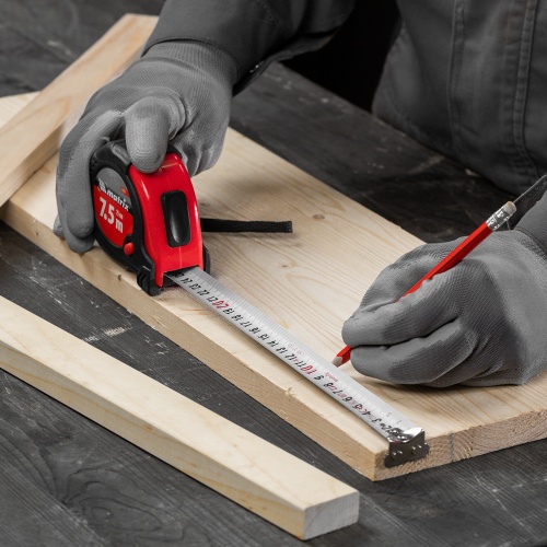 Рулетка Status Magnet fixation,7,5 м х 25 мм,обрезиненный корпус,зацеп с магнитом Matrix фото 10