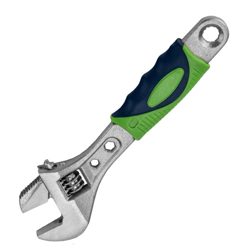 Ключ разводной, 150мм, переставная губка, 2-х комп. рукоятка Сибртех фото 2