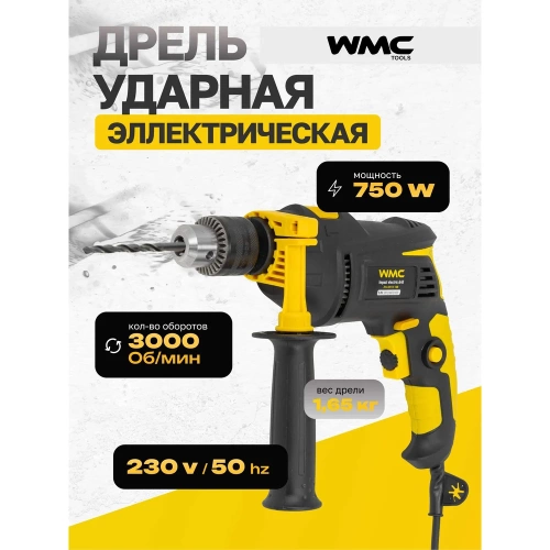 Дрель ударная электрическая WMC TOOLS 3000rpm, 750W, 230V/50Hz WMC-Z1J-DH11-13B(61008) фото 3 Дрель ударная электрическая WMC TOOLS 3000rpm, 750W, 230V/50Hz WMC-Z1J-DH11-13B(61008) фото 3