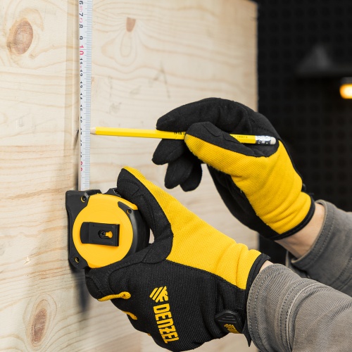 Рулетка 5м х 25мм, двухкомп. корпус, магнитный обрезиненный зацеп Denzel фото 11