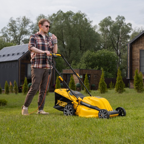 Газонокосилка электрическая GMC-2000, шир. 44см, 2000 Вт, 6 уров., травосб. 45 л Denzel фото 26