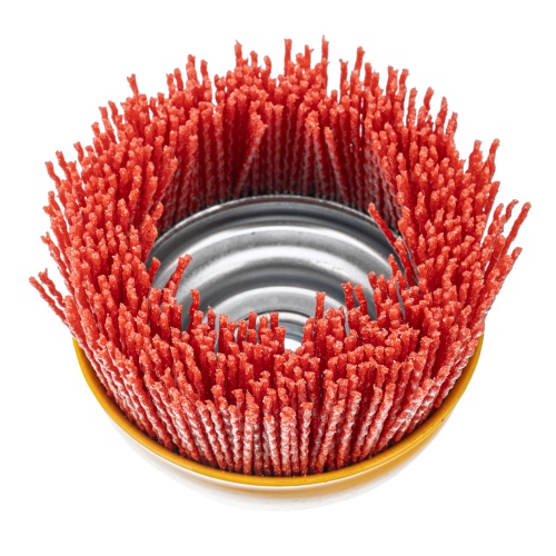 Щетка для УШМ, 100 мм, Чашка, нейлоновая щетина, М14 Denzel фото 3