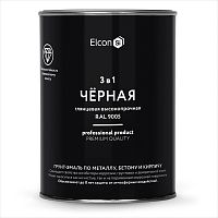 Грунт-эмаль Elcon 3 в 1 глянцевая чёрная RAL 9005 0,8 кг