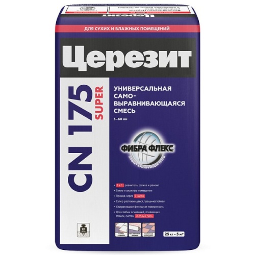 Смесь самовыравнивающаяся Ceresit CN 175 Super 25 кг