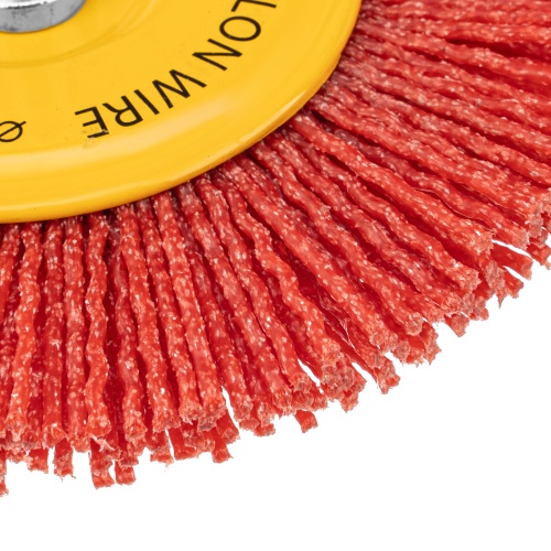 Щетка для дрели, 100 мм, Плоская, со шпилькой, нейлоновая щетина Denzel фото 4