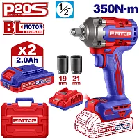Аккумуляторный ударный гайковерт emtop ECIWL2035