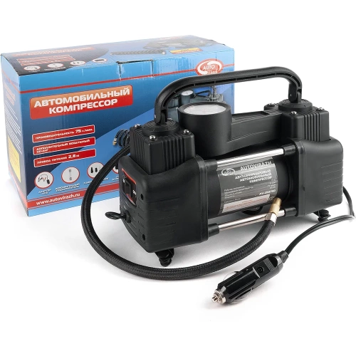 Компрессор AUTOVIRAZH двухцилиндровый 75 л/мин с манометром шт AV-010750 фото 11