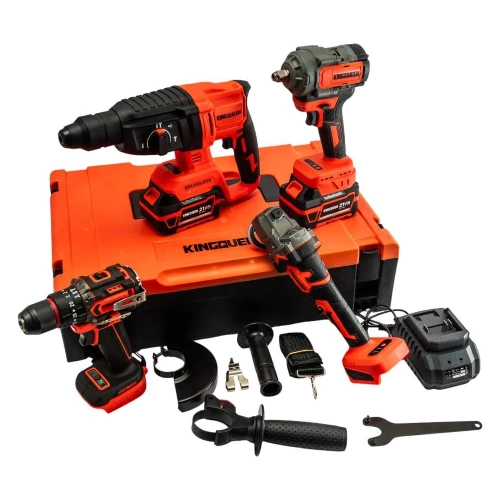 Набор KINGQUEEN 4 пред, 2 АКБ, УШМ 125мм, Гайковерт 500Нм, Шуруповерт 50Нм, Перфоратор KQ-TS411 фото 11 Набор KINGQUEEN 4 пред, 2 АКБ, УШМ 125мм, Гайковерт 500Нм, Шуруповерт 50Нм, Перфоратор KQ-TS411 фото 11