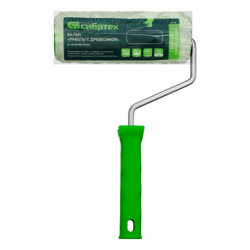 Валик "Работы с древесиной", 180 мм, ворс 12 мм, D 48 мм, D ручки 8 мм, микроволокно Сибртех фото 6