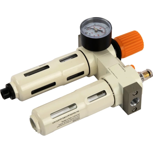 Блок подготовки воздуха WIEDERKRAFT 1/4, 16 бар с влагоотделителем 5 мк, лубрикатором и регулятором давления WDK-70120FA фото 3