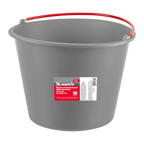 Ведро строительное пластмассовое 12 л, ударопрочное, обрезиненная ручка Matrix фото 5