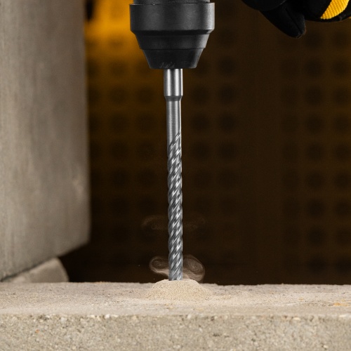 Бур по бетону, цельная крестовая пластина, 8x265 мм, SDS PLUS Denzel фото 10