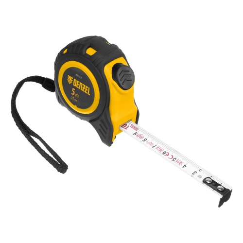 Рулетка 5м х 25мм, обрезиненный корпус, автоматическая фиксация Denzel фото 4