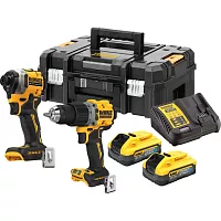 Набор аккумуляторный Dewalt DCK2050H2T, 18 В: дрель-шуруповерт DCD805 + шуруповерт DCF850, с 2 АКБ 5 Ач и ЗУ, в кейсе TSTAK DCK2050H2T-QW