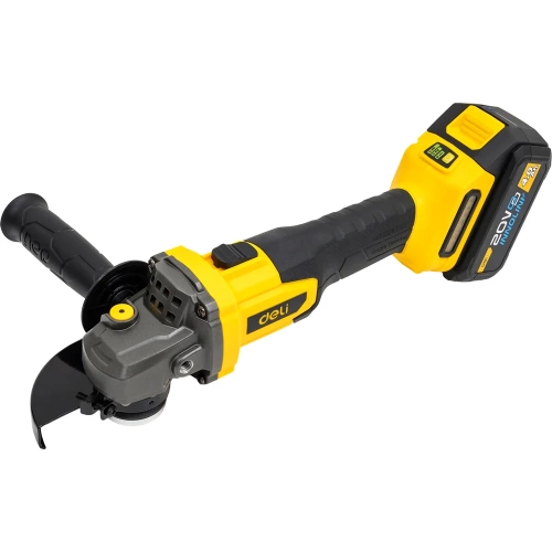 Угловая шлифмашина аккумуляторная DELI 115мм DC601 (2 акб, 20В х 4Ач, ЗУ, 3 скорости, сумка) 162773 фото 7