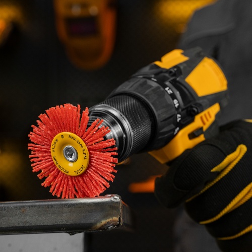 Щетка для дрели, 65 мм, Плоская, со шпилькой, нейлоновая щетина Denzel фото 8