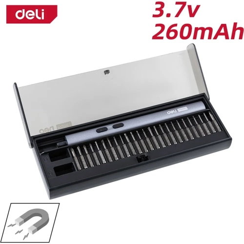 Отвертка аккумуляторная прецизионная + 25 бит DELI Home series Black DY-DP04-1B1 (3,7В, 260мАч, 0,2-3Нм, 200об/мин, Type-C, кейс) 172408 фото 4 Отвертка аккумуляторная прецизионная + 25 бит DELI Home series Black DY-DP04-1B1 (3,7В, 260мАч, 0,2-3Нм, 200об/мин, Type-C, кейс) 172408 фото 4