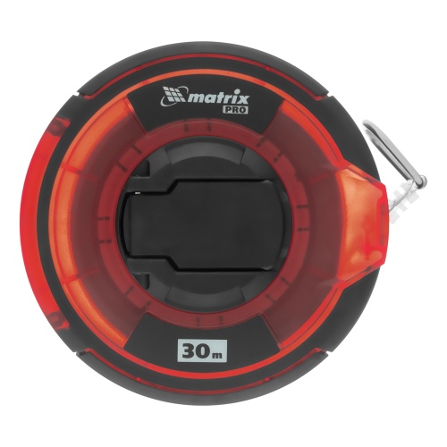 Рулетка геодезическая 30 м х 12,5 мм, закрытый корпус, стальная лента, односторонняя шкала, Pro Matrix фото 2