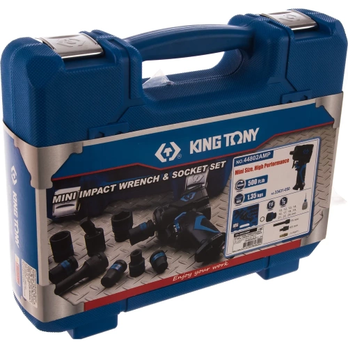 Ударный пневматический гайковерт KING TONY 1/2", с комплектом головок, 16 предметов 44802AMP фото 9