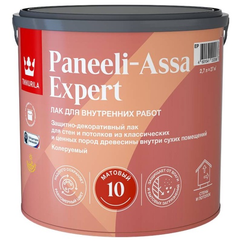 Лак акриловый Tikkurila Paneeli Assa Expert 700014045 база EP матовый 2,7 л