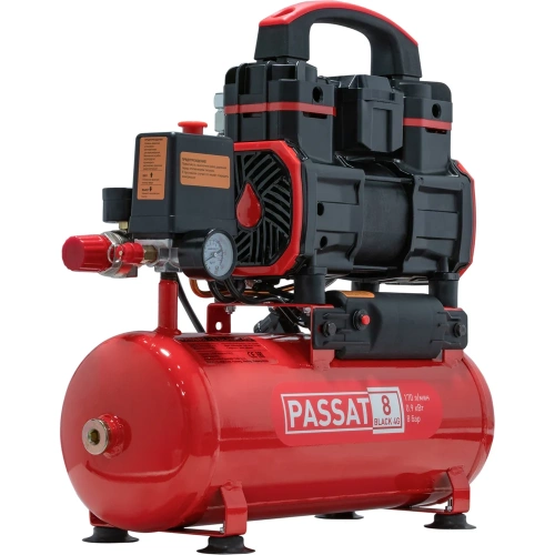 Компрессор АВРОРА PASSAT-8 BLACK 4G тихий, без масл. (8л, 170л/мин, 0.9кВт) 41664 фото 8