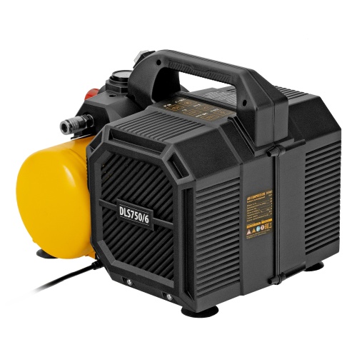 Компрессор  DLS750/6 безмасляный малошумный 750 Вт, 140 л/мин,ресивер 6 л Denzel фото 4