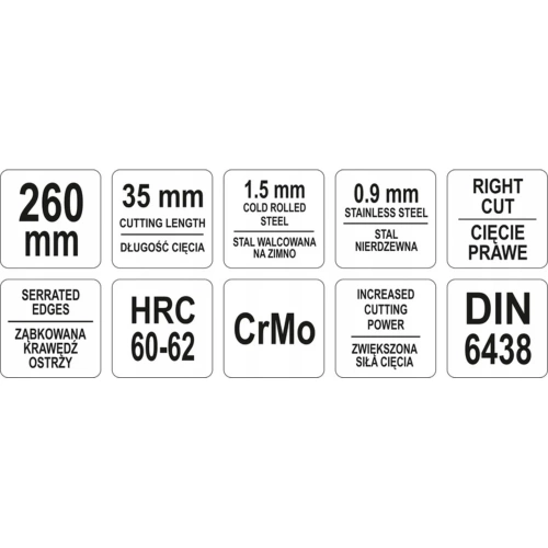 Ножницы YATO по металлу правые 260мм CrMо YT-1911 37131911 092 1 фото 6 Ножницы YATO по металлу правые 260мм CrMо YT-1911 37131911 092 1 фото 6