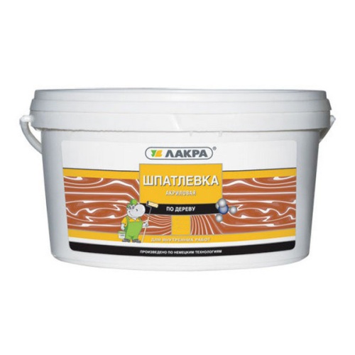 Шпатлевка акриловая по дереву Лакра белая 0,6 кг