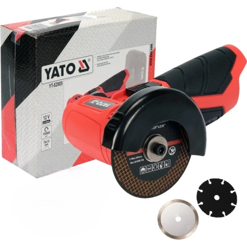 Углошлифовальная машина аккумуляторная YATO 12В-БЕЗ/АКК-76x10ММ YT-82905 370082905 092 1