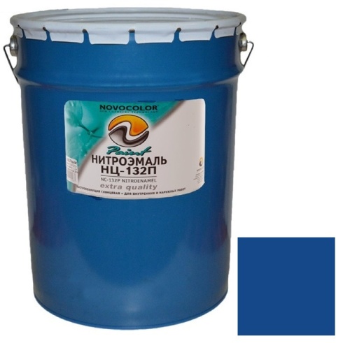 Эмаль Novocolor НЦ-132 ГОСТ глянцевая синяя 25 кг Эмаль Novocolor НЦ-132 ГОСТ глянцевая синяя 25 кг