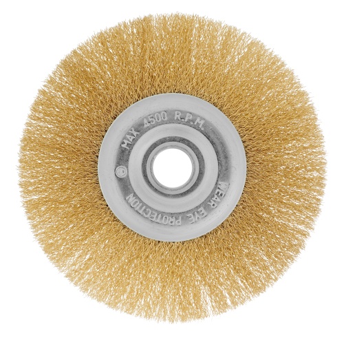 Щетка для УШМ, 175 мм, посадка 22.2 мм, плоская, латунированная витая проволока Matrix фото 2