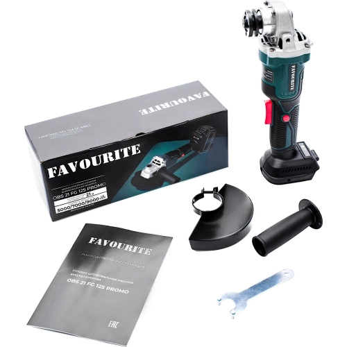 Угловая шлифовальная машина аккумуляторная FAVOURITE OBS 21 FG 125 21В, 2/4Ач, бесщет. 150111021 фото 11