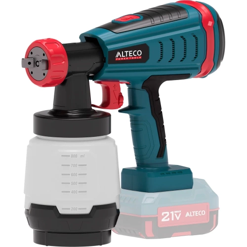 Бесщеточный аккумуляторный краскораспылитель ALTECO CSG 21-1000 BL Solo 74567