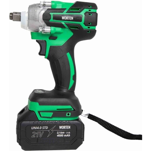Гайковерт бесщеточный WORTEN 2x4.0Ач, 21В, 400Нм IM КА-90000590 фото 4