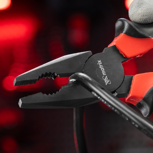 Плоскогубцы комбинированные Black Nickel, 200 мм, двухкомпонентные рукоятки Matrix фото 9