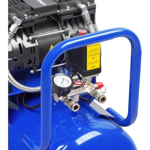 Поршневой компрессор Optimus безмасляный, малошумный, 440 л/мин, ресивер 50 литров, 3 квт (1,5+1,5 квт) hd OPT-305044 фото 6