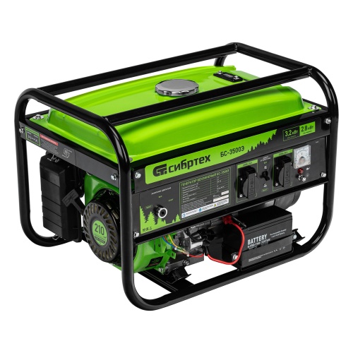 Генератор бензиновый БС-3500Э, 3.2 кВт, 230В, 4-х тактный, 15 л, электростартер Сибртех Генератор бензиновый БС-3500Э, 3.2 кВт, 230В, 4-х тактный, 15 л, электростартер Сибртех