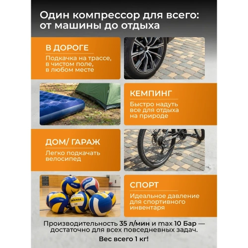 Компрессор автомобильный STARTUL AUTO 580 SG1701 ЦЗ-0826714350 фото 3