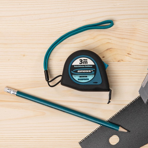 Рулетка "Ergonomisch",3 м x 16 мм,магнитный обрезиненный зацеп Gross фото 5