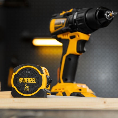 Рулетка 5м х 25мм, двухкомп. корпус, магнитный обрезиненный зацеп Denzel фото 8