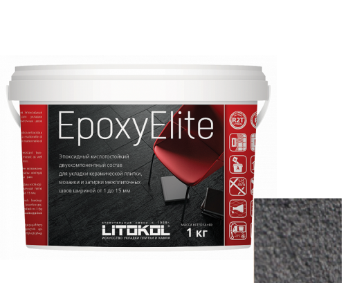 Затирка эпоксидная для швов Litokol Epoxyelite E.06 мокрый асфальт 1 кг