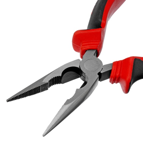 Длинногубцы прямые, 160 мм, хром-ванадий, двухкомпонентные рукоятки Matrix фото 3